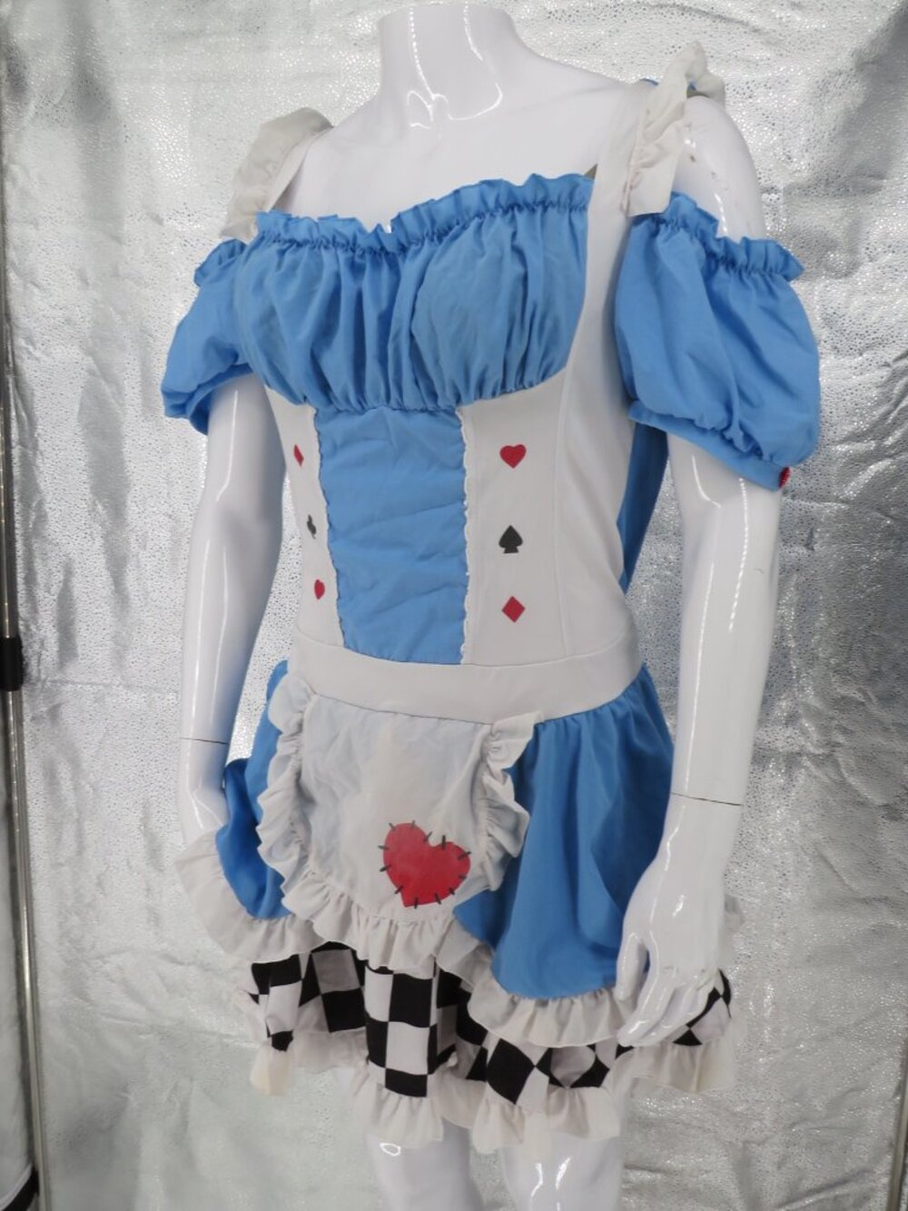 Leg Avenue Alice In Wonderland Costume Blue White Womens 1X 2X Dress Apron